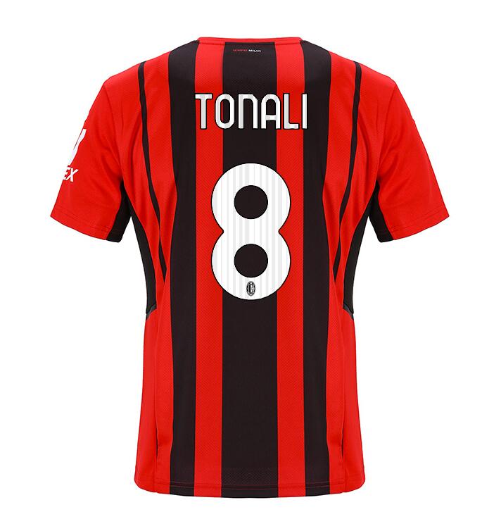 2021/22 AC Milan Home Kit Soccer Jersey with TONALI 8 printing